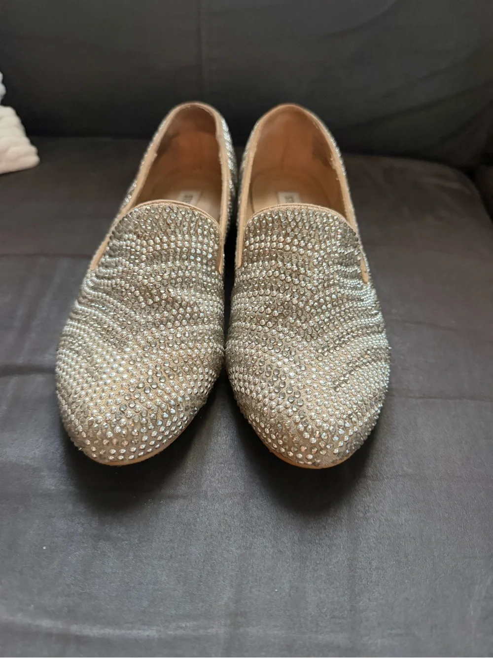 Steve Madden Crystal Embellished Loafers - Silver Glitter